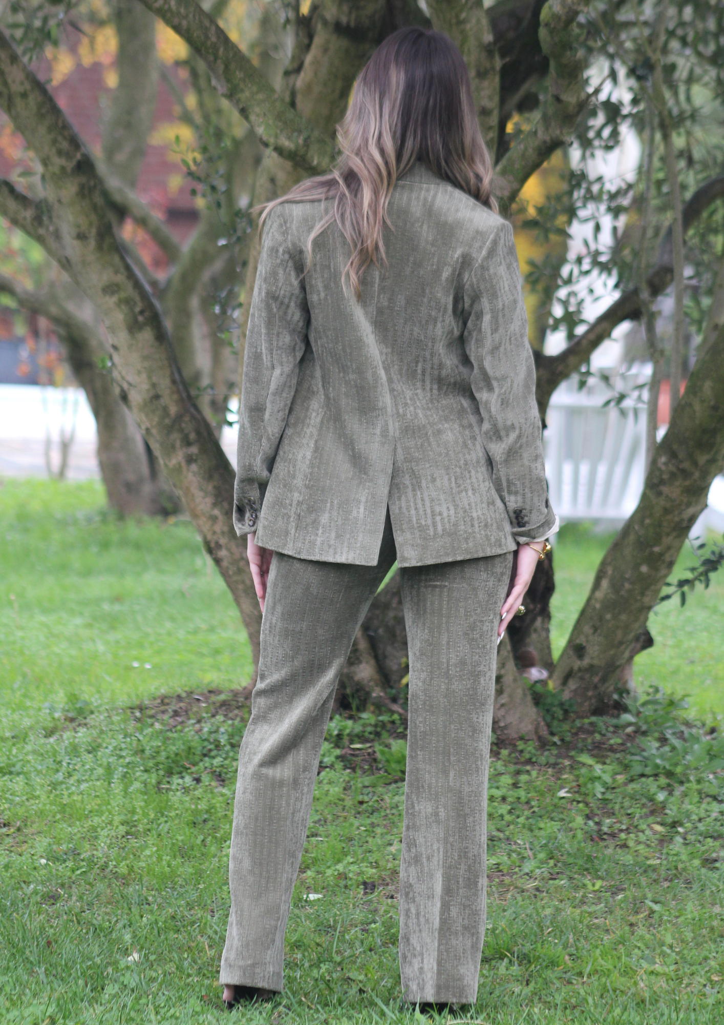 Pantalone velluto verde