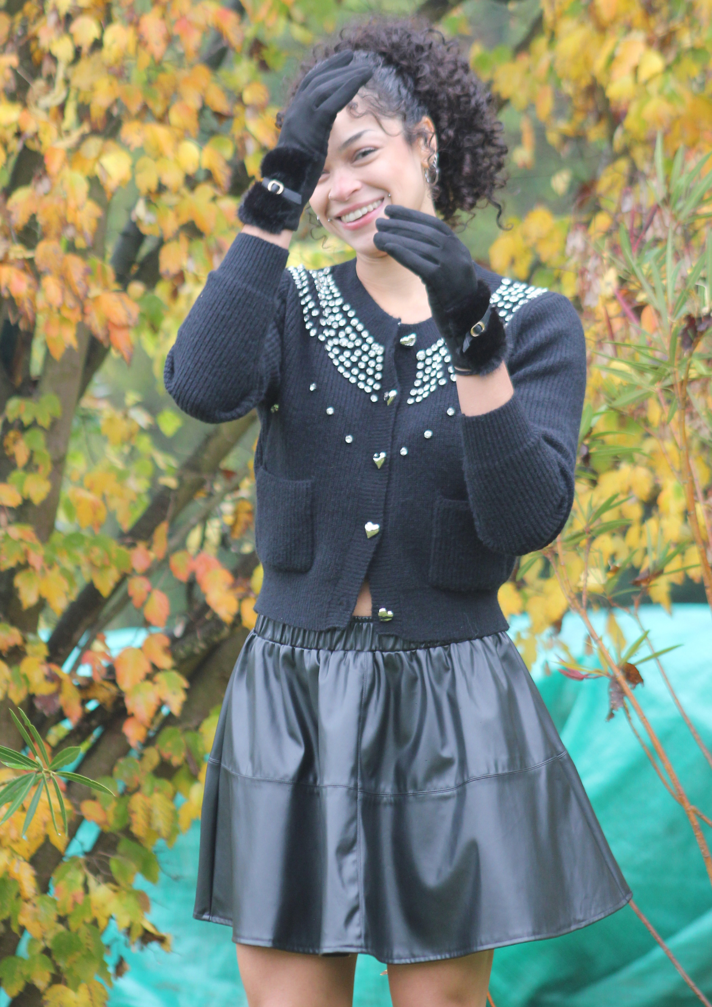 Cardigan lana Swarovski nero