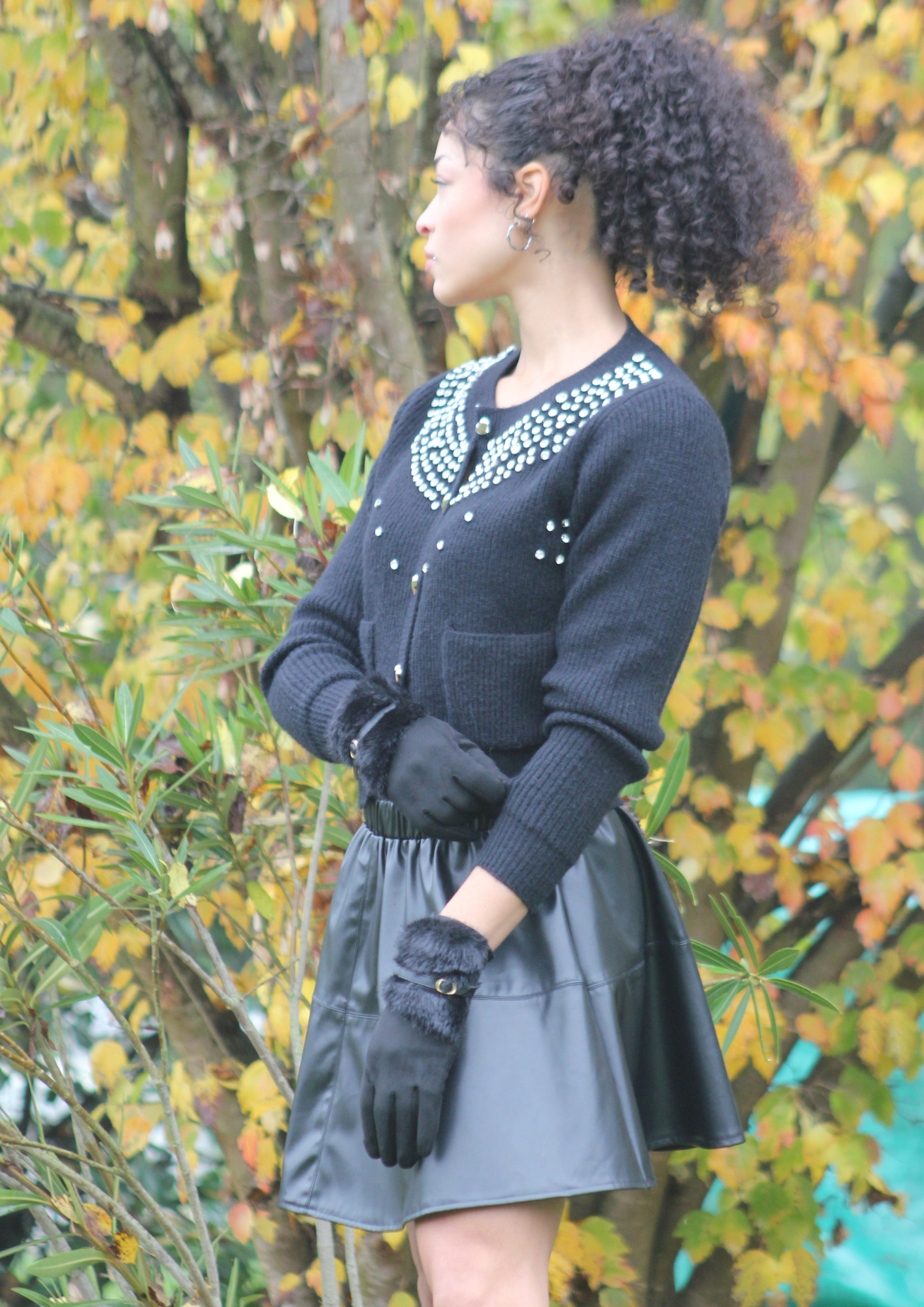 Cardigan lana Swarovski nero