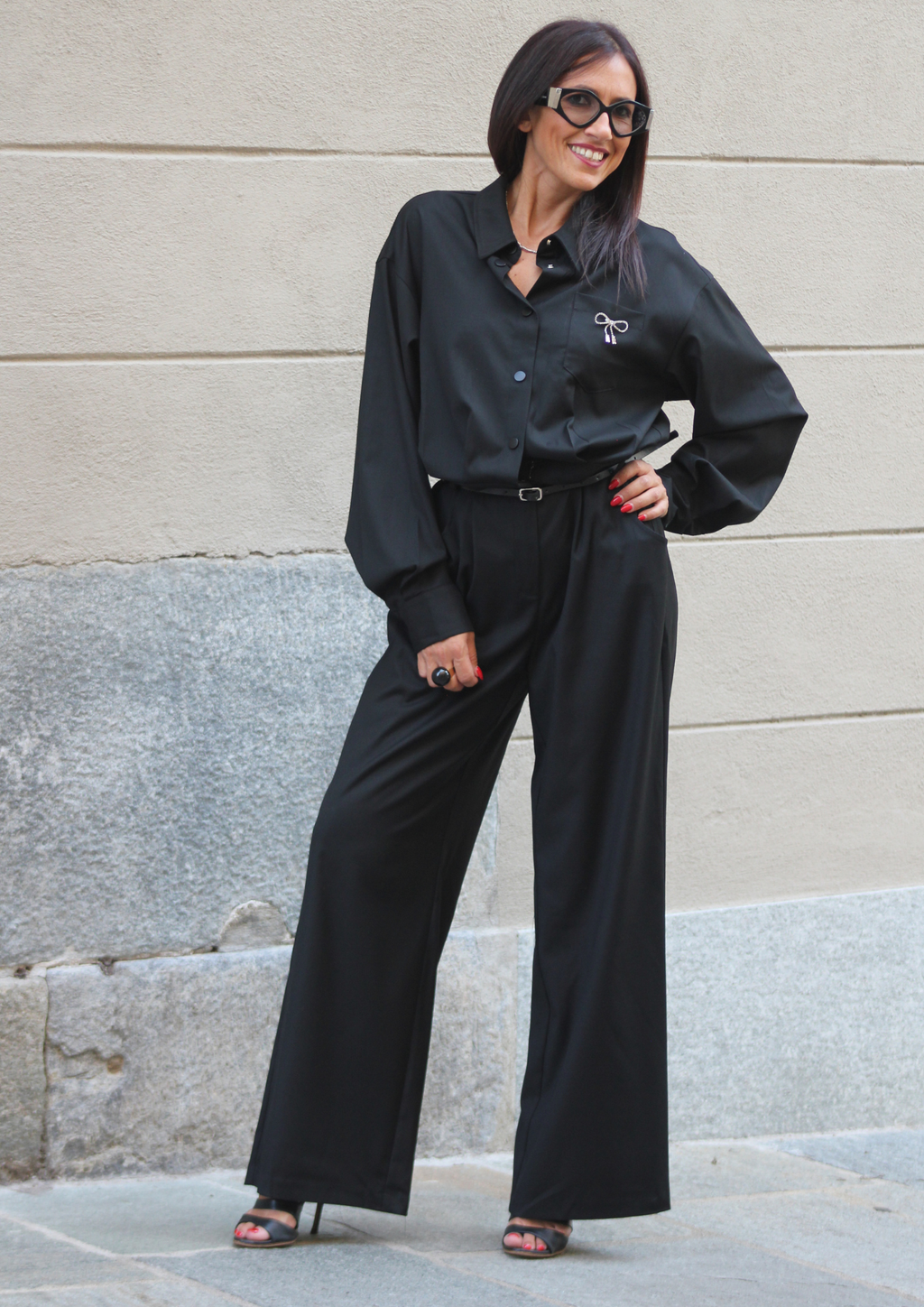 Tuta fresco lana nera