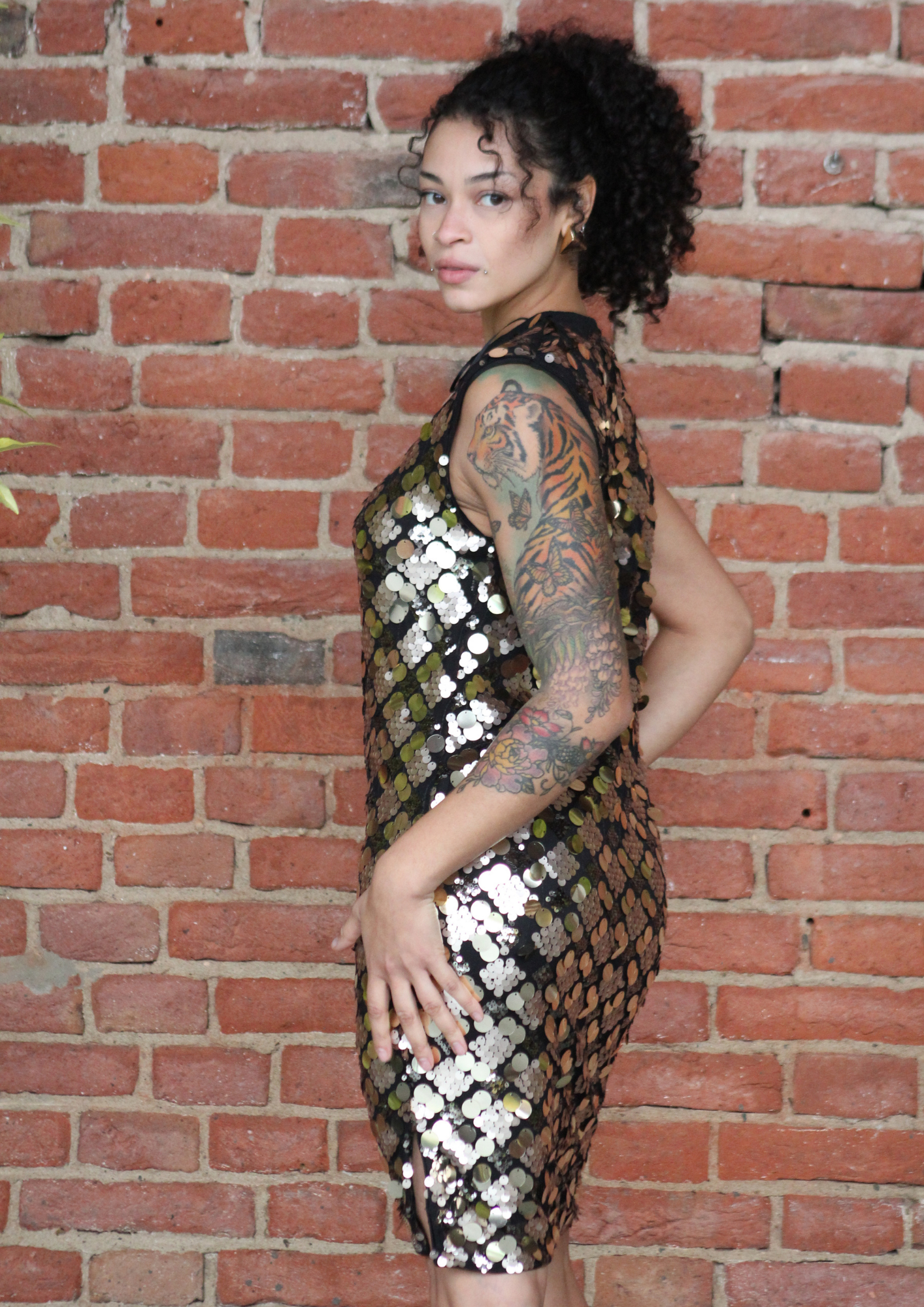 Abito paillettes oro