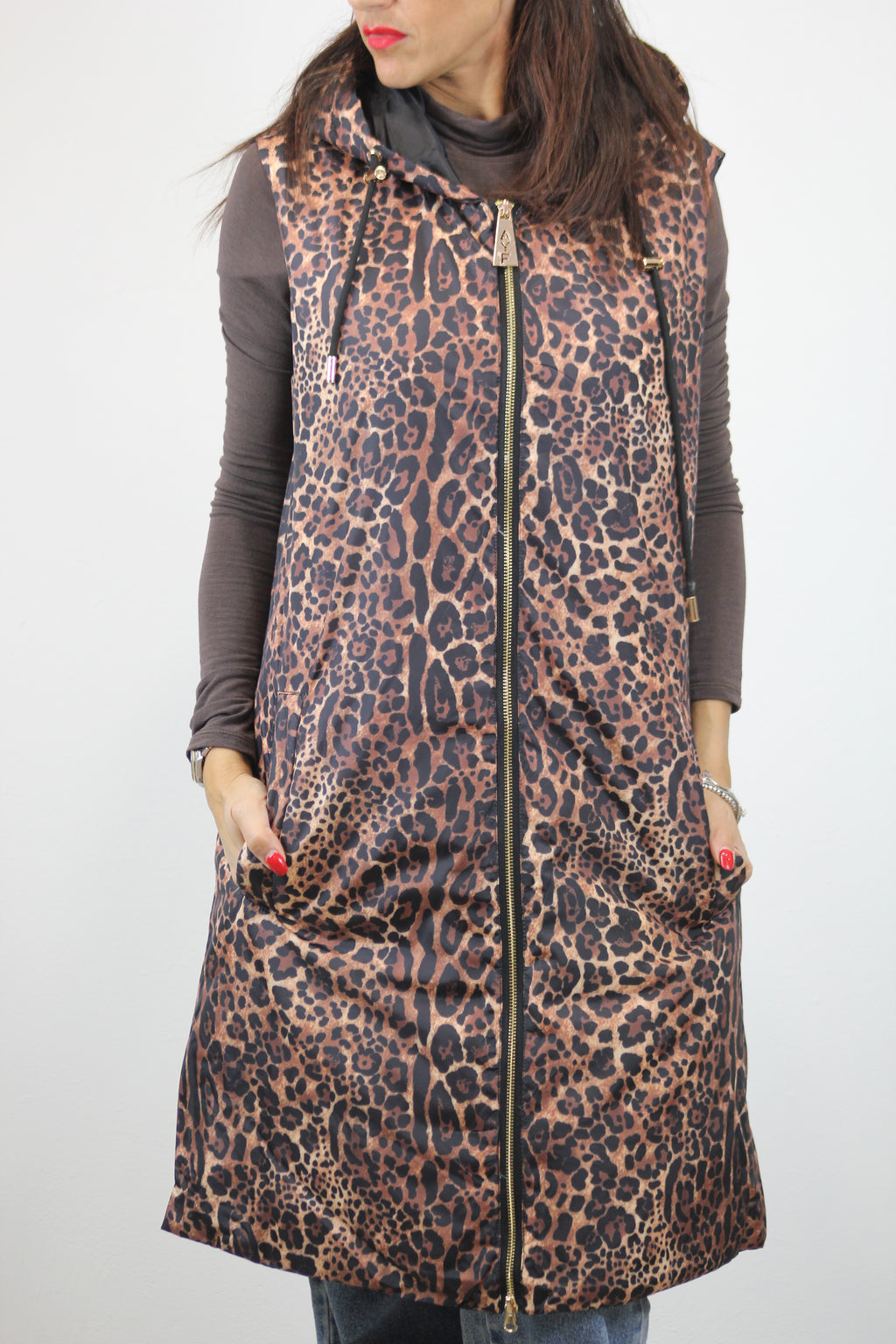 Gilet piumino maculato