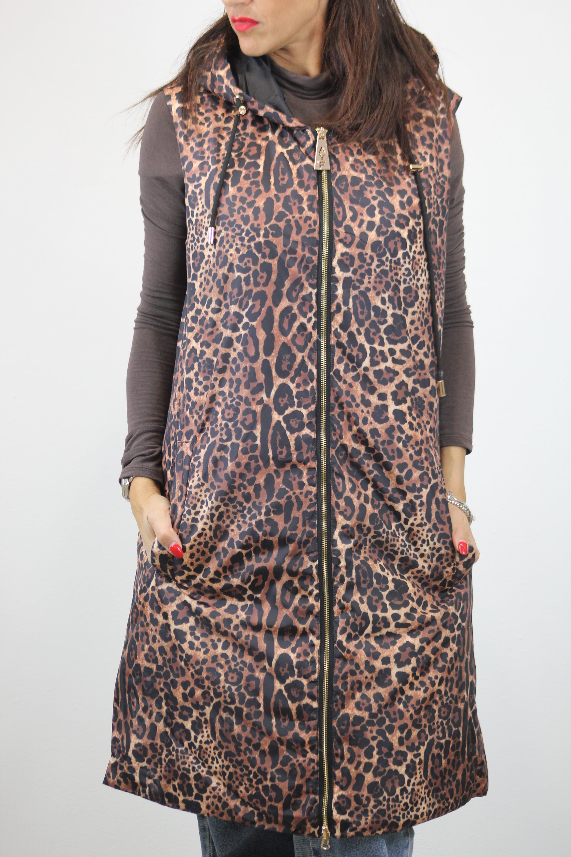 Gilet piumino maculato