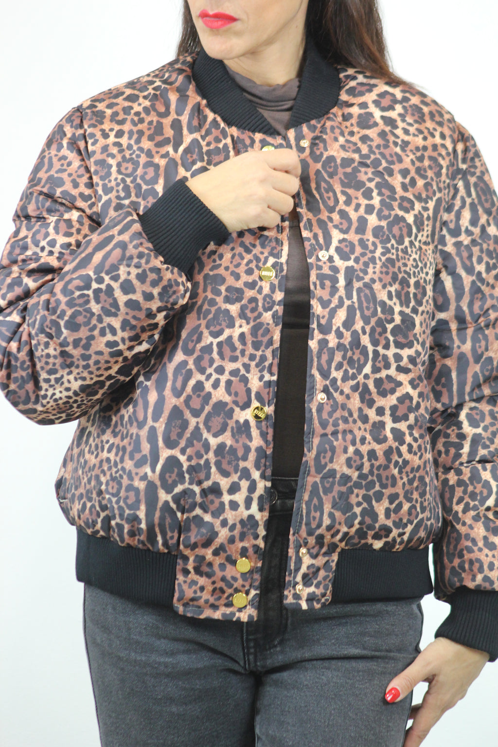 Bomber piumino maculato