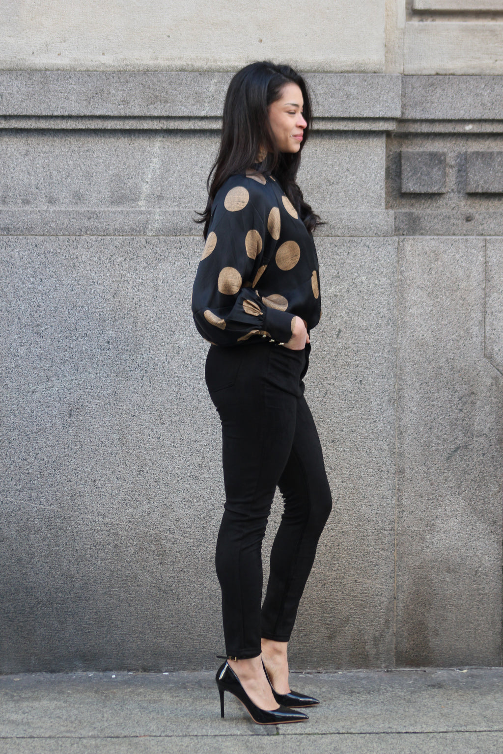 Pantalone skinny sigaretta scamosciato nero